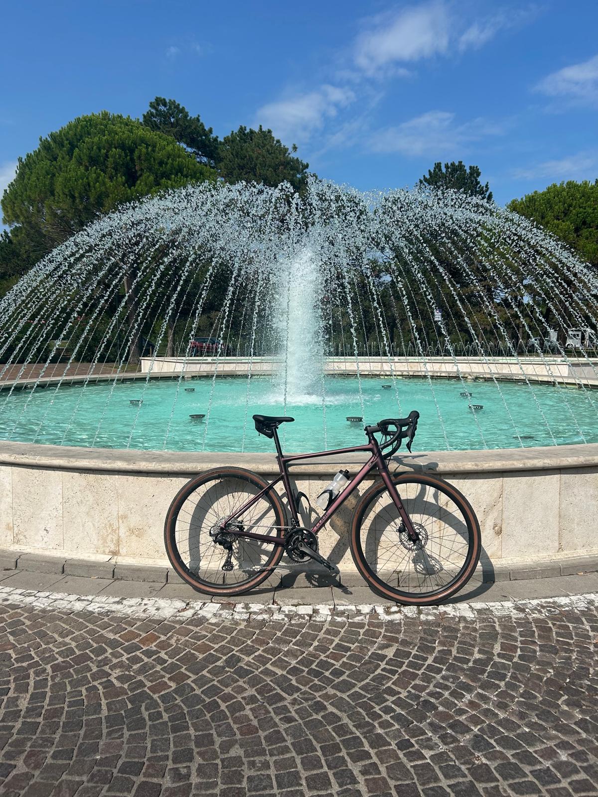 Bike at fountain