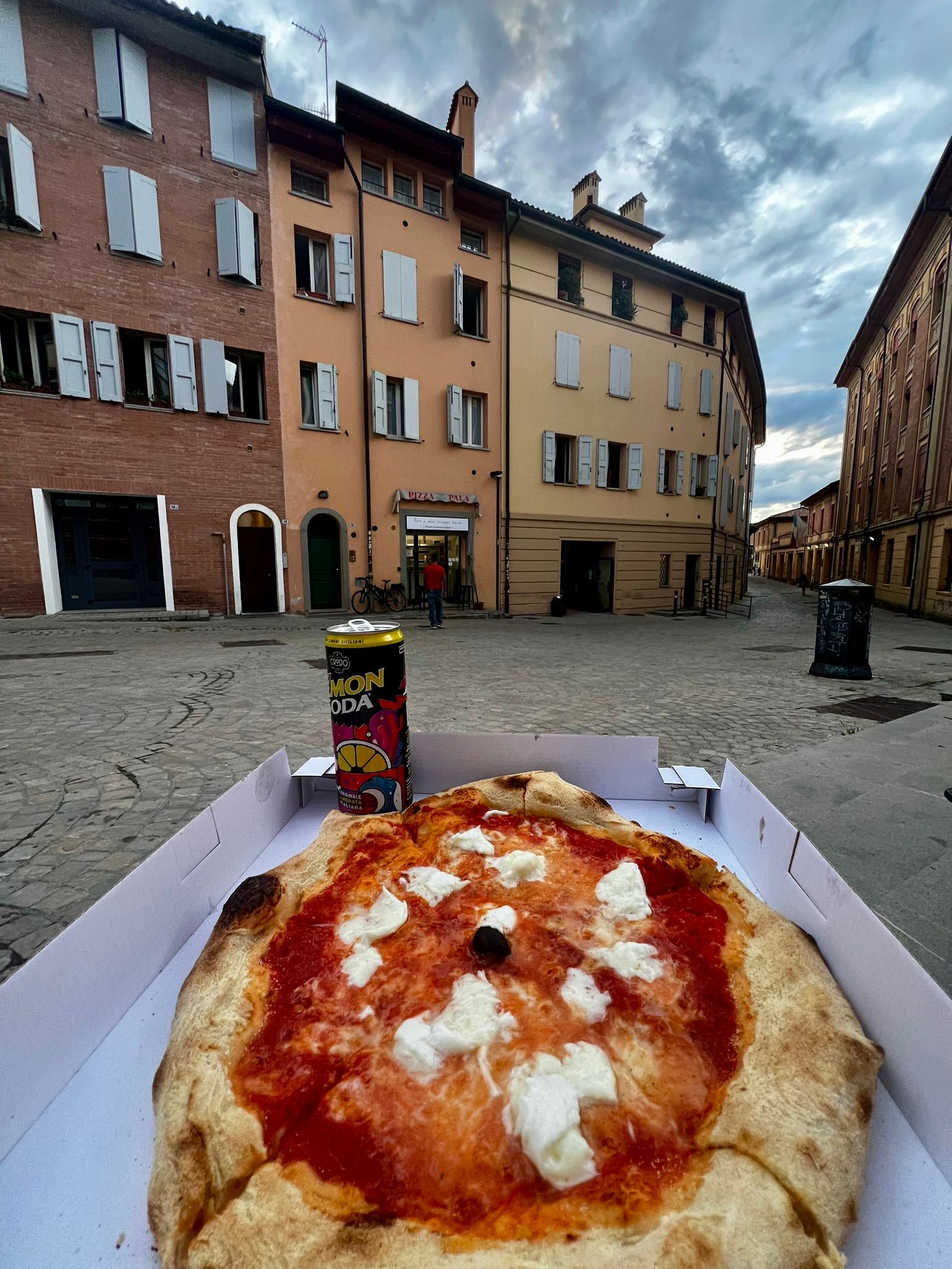 Pizza in Italian square
